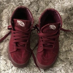 Burgundy high top vans